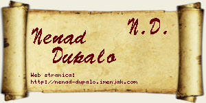 Nenad Dupalo vizit kartica